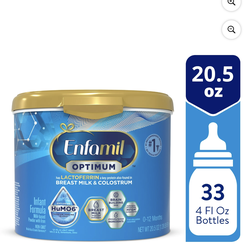 Enfamil Optimum (Enspire) Powder Baby Formula, Our Closest to Breast Milk, 20.5 oz Tub