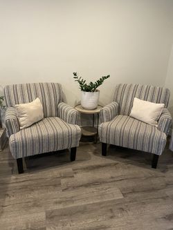 Grey Fabric Armchairs