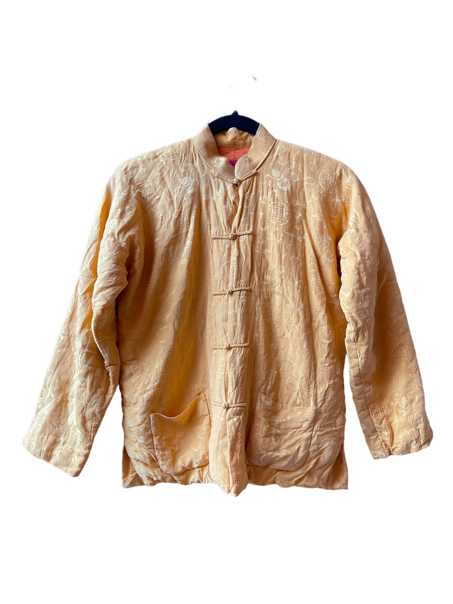  SHANGHAI TANG  silk light jacket shirt mandarin knot buttons Size: M