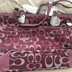 Coach Est 1941 Handbag Tote Gal Color Sv / Bordeaux  New