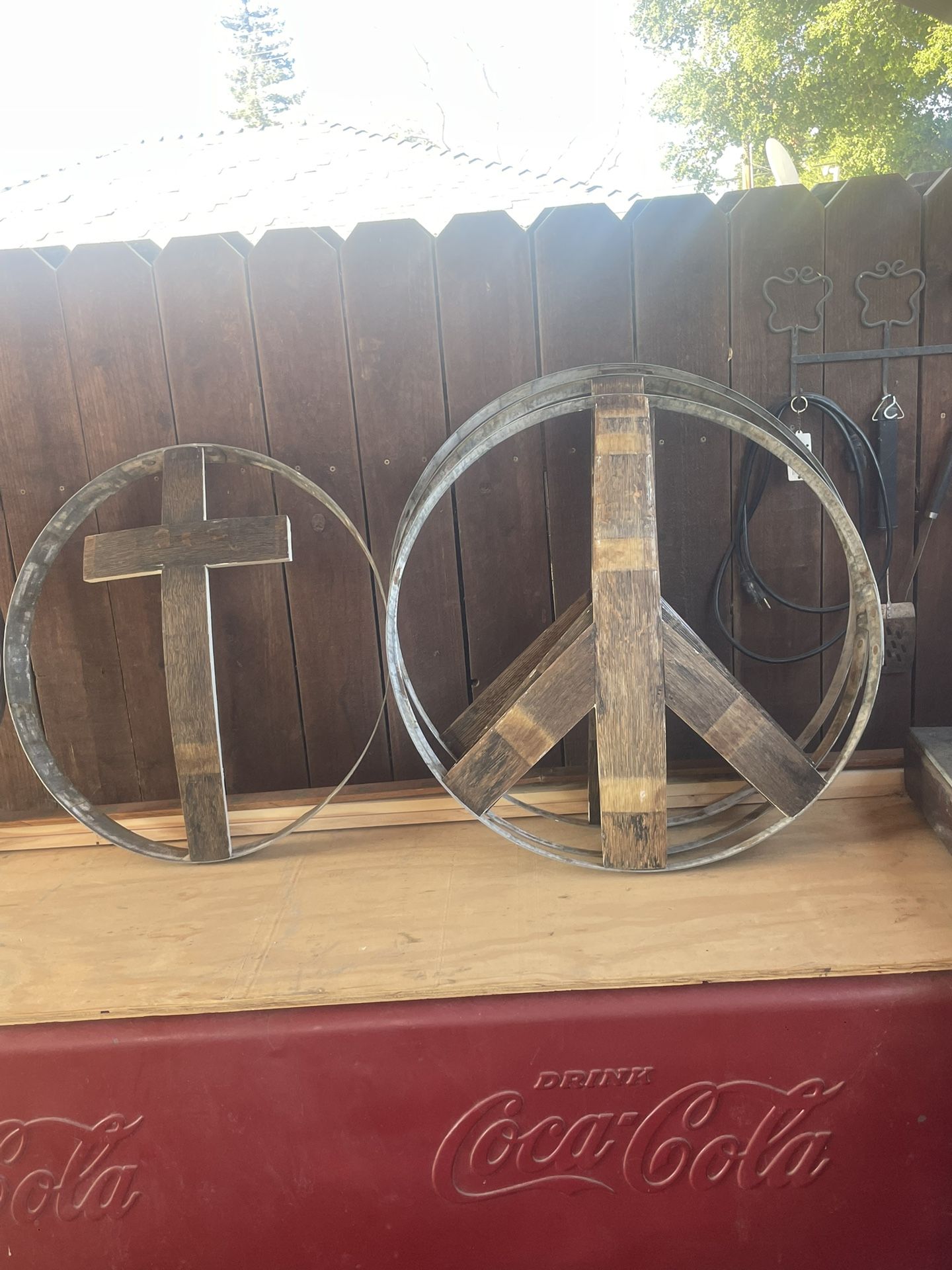 Wine barrel decorative signs