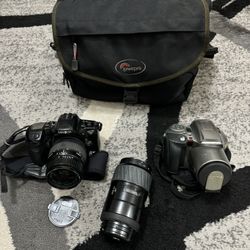 Minolta Maxxum & Olympus is-30DLX Digital Film Camera Bundle - Untested 