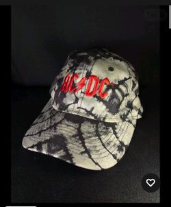 AC/DC Cap Mens Tie Dye Gray And Black Red Logo Adjustable 2021 