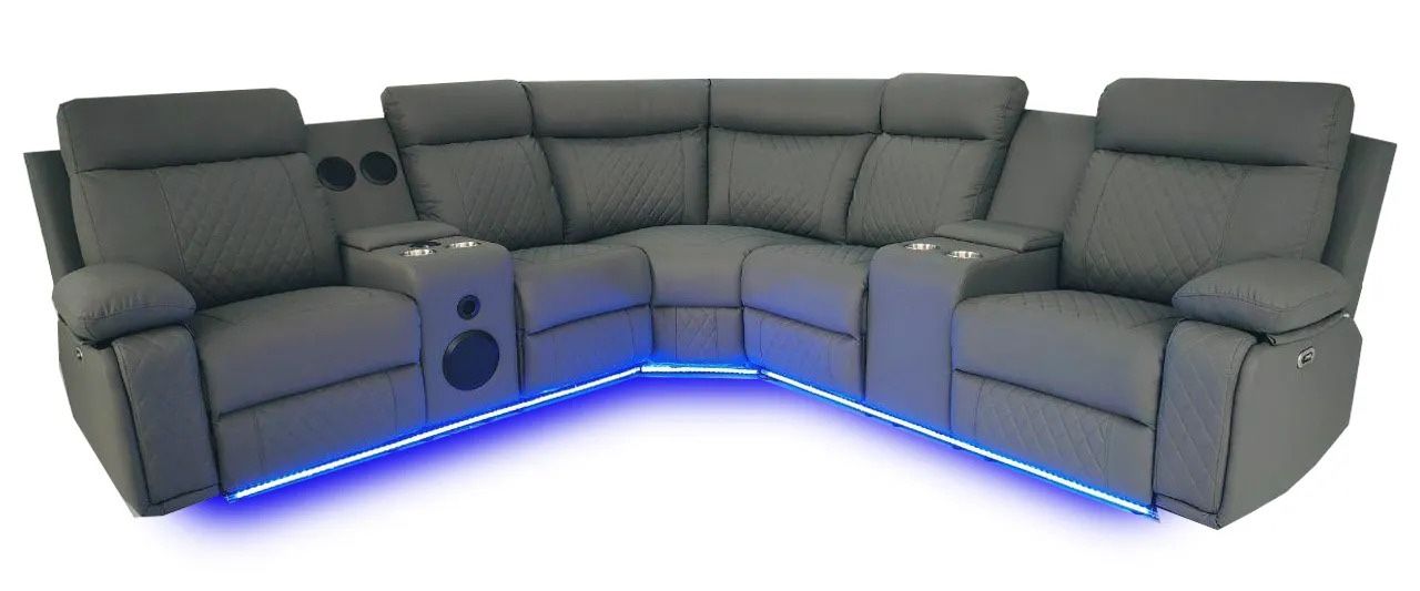 New Sectional Recliner White Black Or Grey 