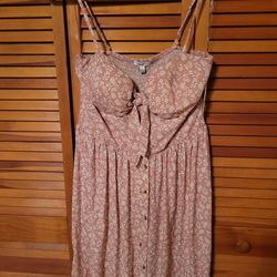 Pink Dainty Floral Dress, Size L (New)