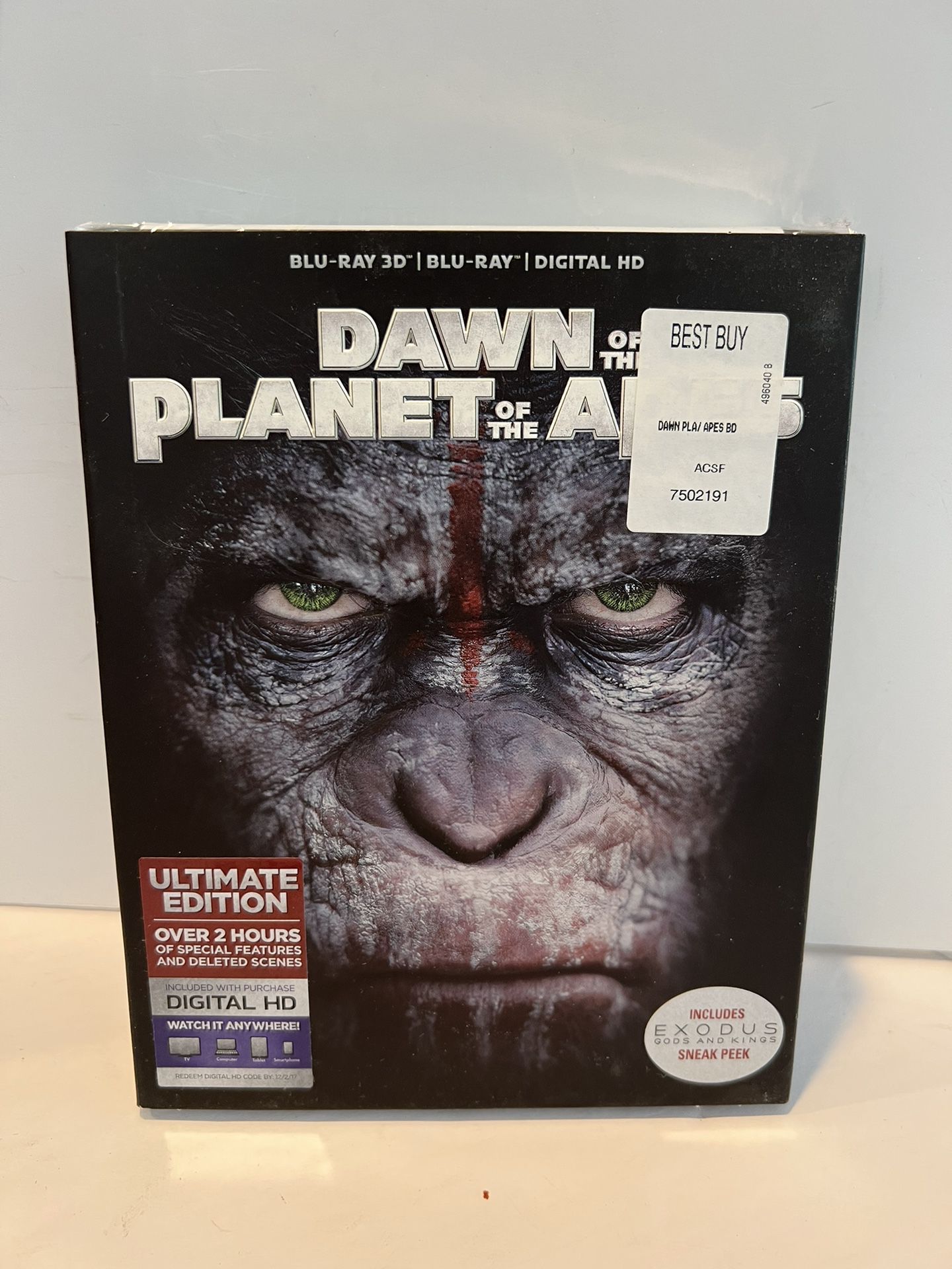 Dawn Of The Planet Of The Apes Blu Ray 3D Movie New!