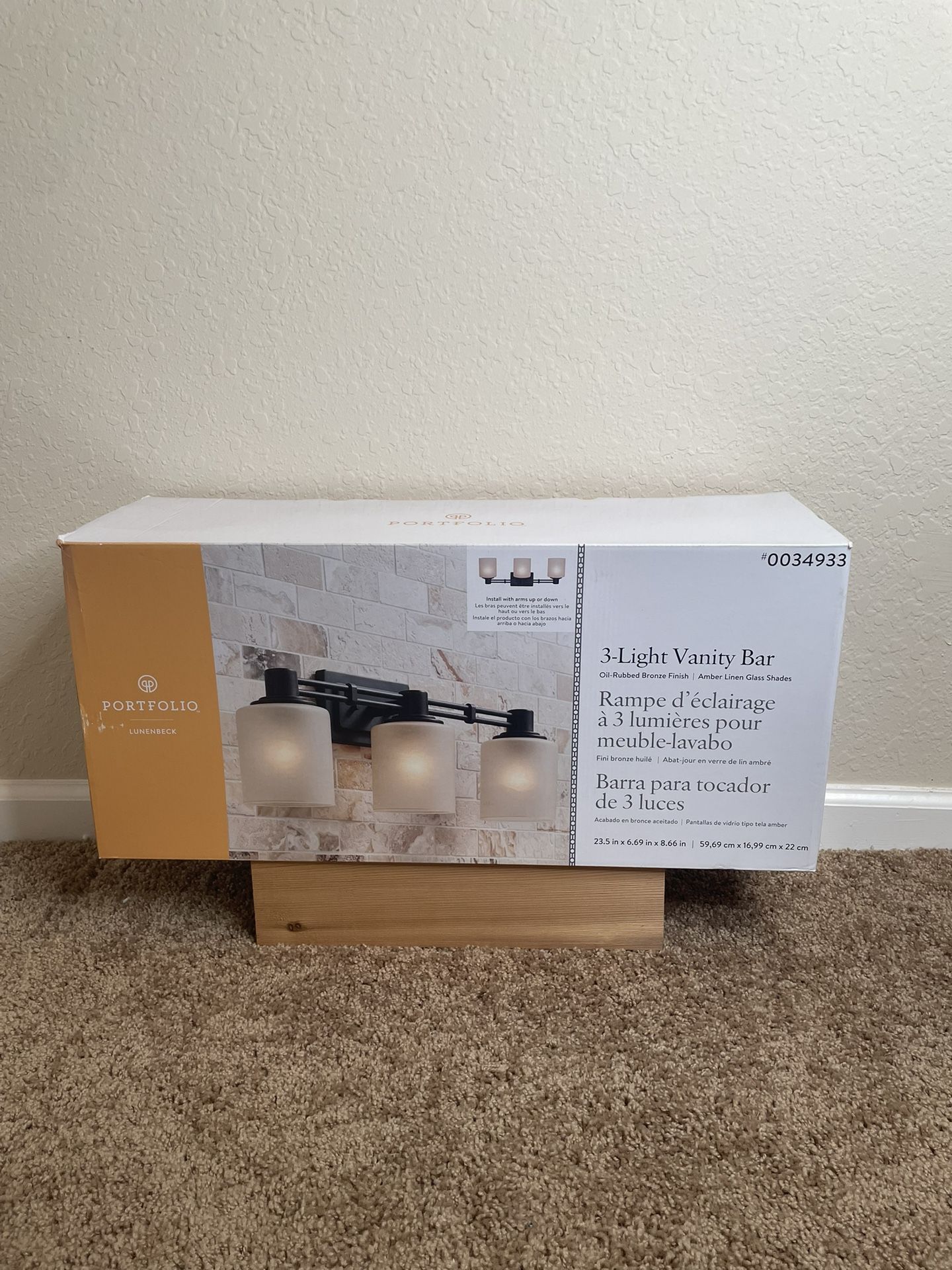 3-Light Vanity Bar - Rubbed Bronze Finish by Portfoilio