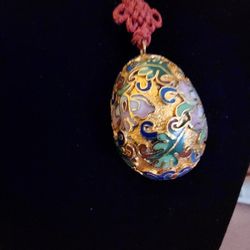 Vintage Multicolored Floral Cloisonne  Necklace