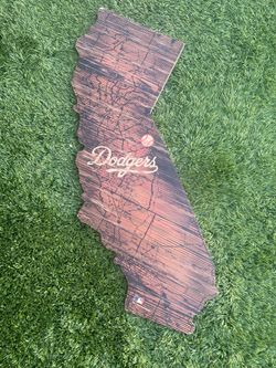 Los Angeles Dodgers distressed state sign art