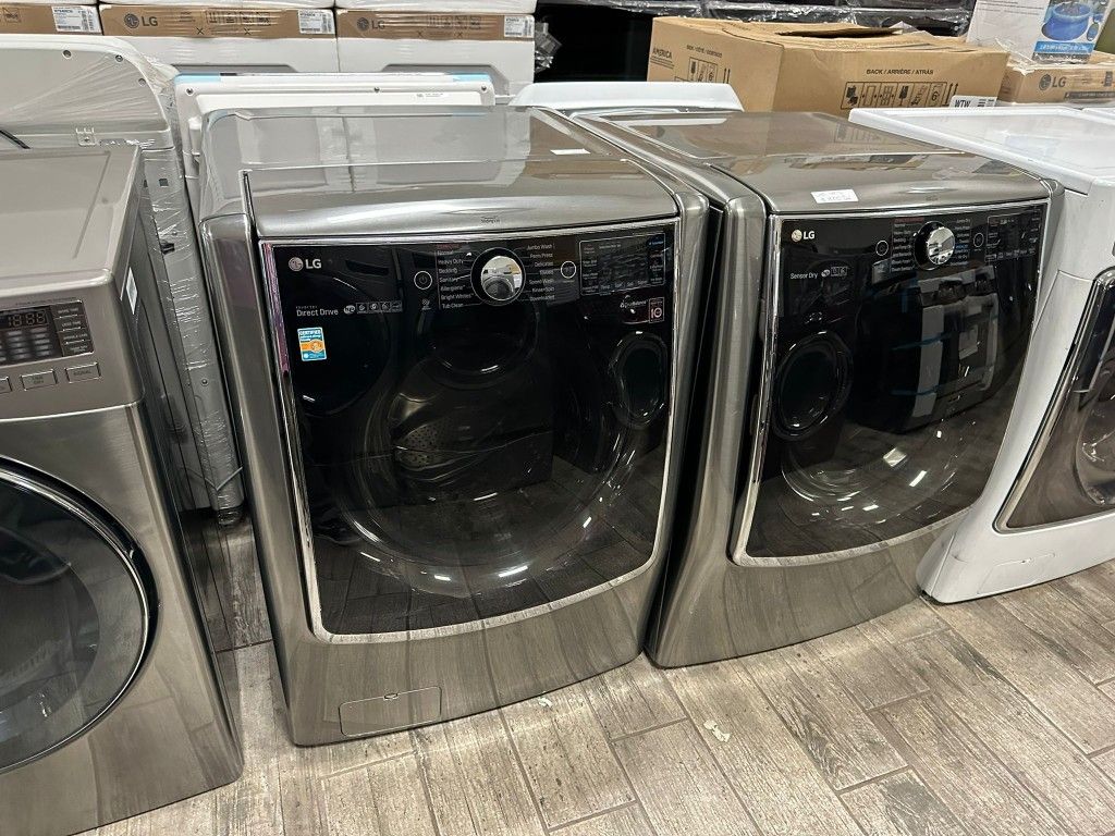 LG Signature series washer and dryer set MEGA capacity dryer is gas