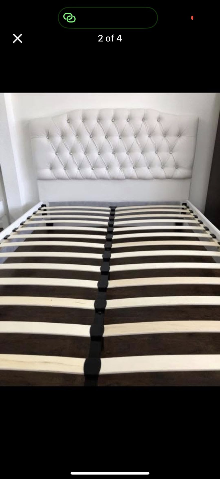 ✨ Queen Upholstered Platform Bed Frame – Tufted Crystal Headboard ✨ Upgrade your bedroom with this modern, glamorous queen bed frame! Features: •