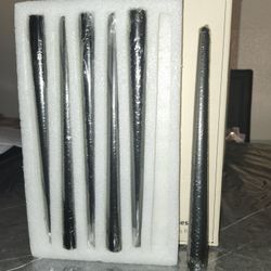 Black Tapered Dripless Unscented Candles 10 Inch 30 Piece Set 