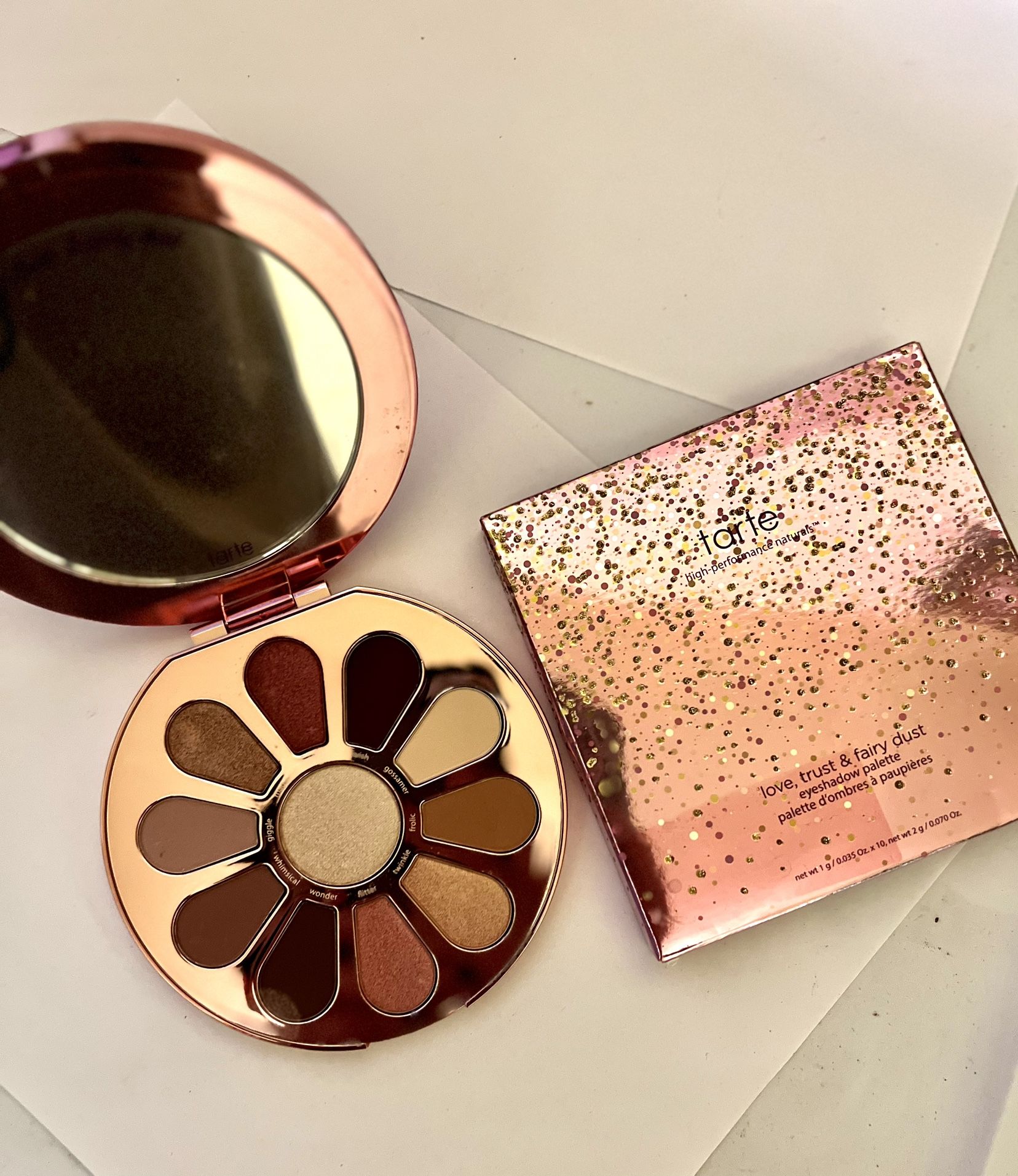 Tarte Love, Trust & Fairy Dust Eyeshadow Palette 100% Auth NIB(box Not Perfect)