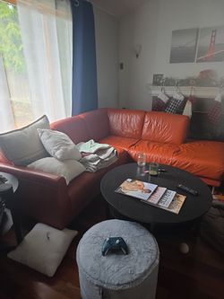 Orange Leather Couch