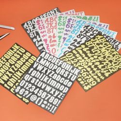 608Pack 8Sheets Glitter Letter Stickers Self-Adhesive Alphabet Sticker