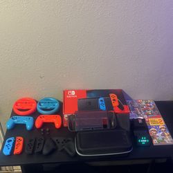 Nintendo Switch and Games with Charging Station,Case and Accessories