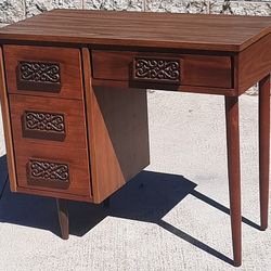 cute smaller vintage 3 drawer DESK with laminate top and file drawer And Others