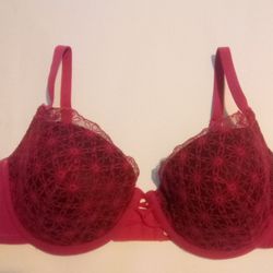 Vassarette 38D Red And Brown Bra