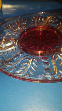 cranberry glass cut to clear glass