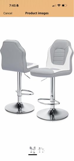 Suitable for Racing Style Bar Stools Set of 2, Adjustable Counter Height Chairs with Faux Leather, 360° Swivel Bar Stools with Backs, Racing Seat Bar 