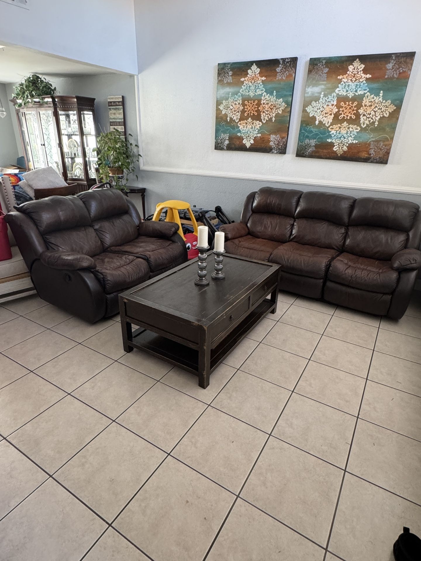 Furniture Set (used) 2 Couch Set, Coffee Table