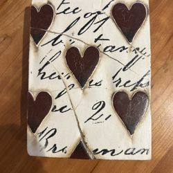 Sid Dickens Tile. Red Hearts With Script