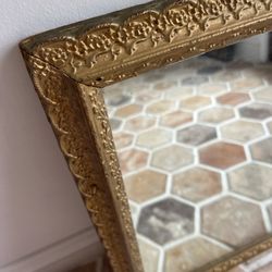Vintage Ornate Gold Framed Mirror – 33” x 22”