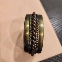 Vintage Bedouin Brass Cuff: Sinai Tribal Stamped Bracelet, Boho Statement, great condition