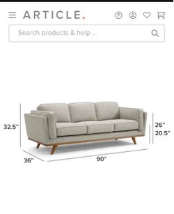Gray Timber Sofa Walnut legs