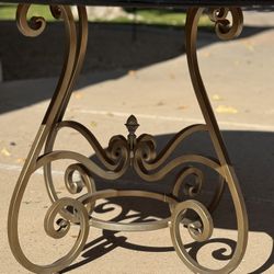 Gold Scroll And Black Dining Table 