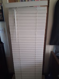 White Faux Wood Blinds 2"w slats 23"w x 48"h