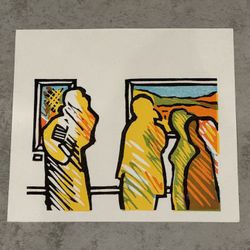 Yoshisuke Funasaka -  Listed Japanese Artist Woodblock Print "Art Gallery"