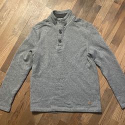 G.H. Bass & Co. Men’s Gray 1/4 Button Mock Neck Pullover Sweater Sz small