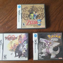 NINTENDO DS complete: Pokemon Pearl Version, The Legend of Zelda: Phantom Hourglass, Kingdom Hearts
