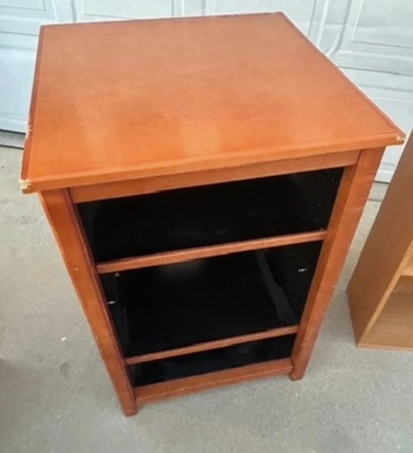 Solid Wood End Table Bookshelf