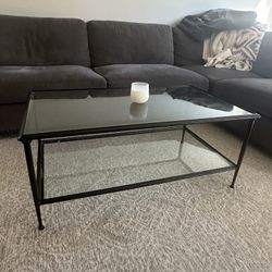 Pottery Barn Glass Coffee Table 