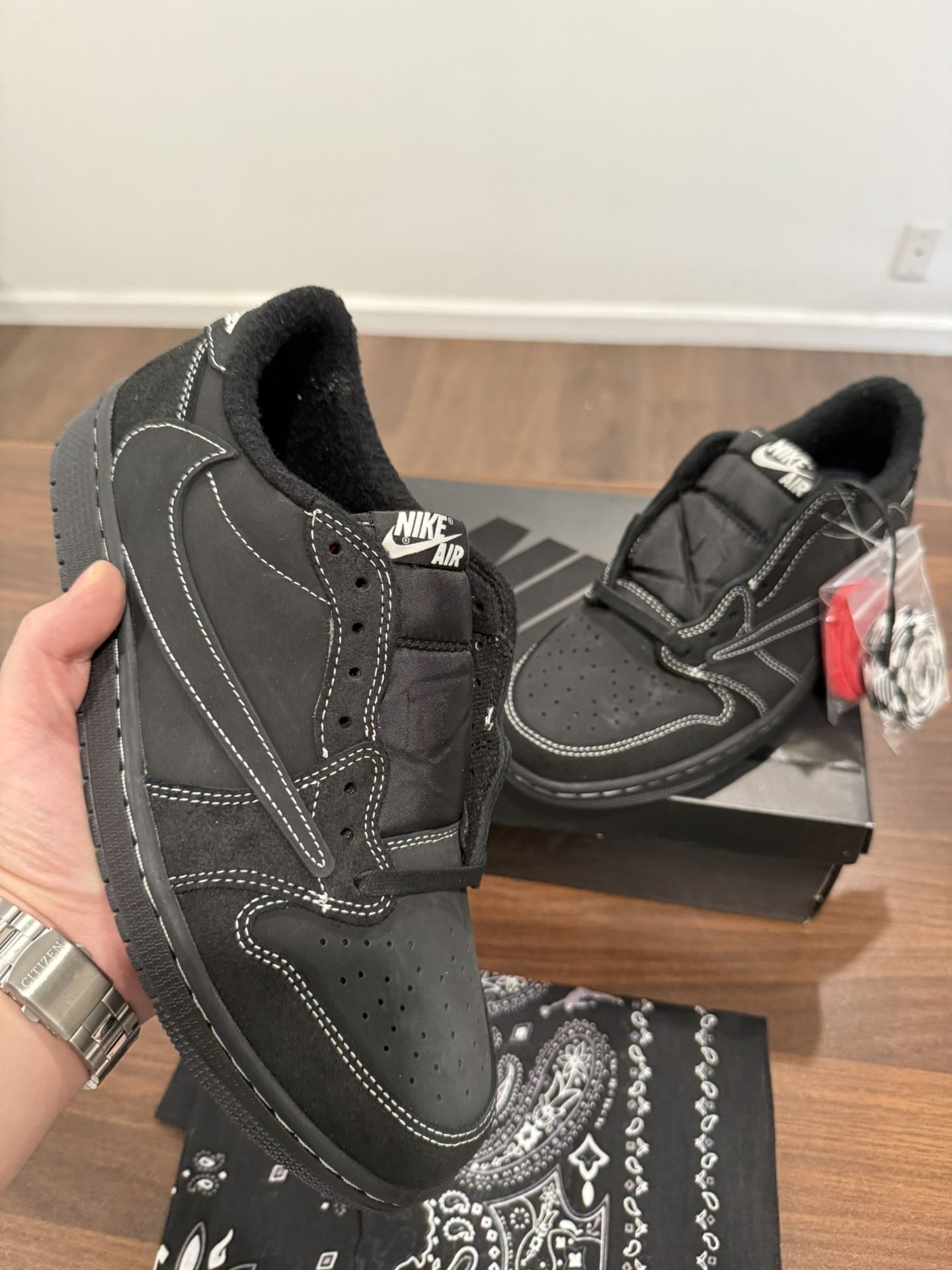 Nike Air Jordan 1 Low Travis Scott Black Phantom Size 7,7.5,8,8.5,9,9.5,10,10.5,11,12