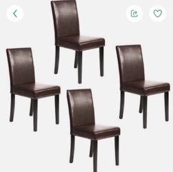 PU Leather Contemporary Elegant Design Dining Chairs Home Room - Brown $80/set of 4