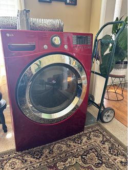 LG TrueSteam Front Load Dryer – Red/Wild Cherry – Works Great – Sensor Dry
