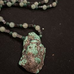 Turquoise Stone Beaded Necklace 
