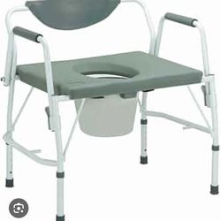 Drive-11135-1-Bariatric Drop Arm Bedside Commode Chair-XL-1000lb.