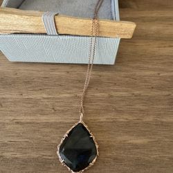 Taryn Toomey The Airelume Trapezoid Necklace In Labradorite 14ct Rose Gold 