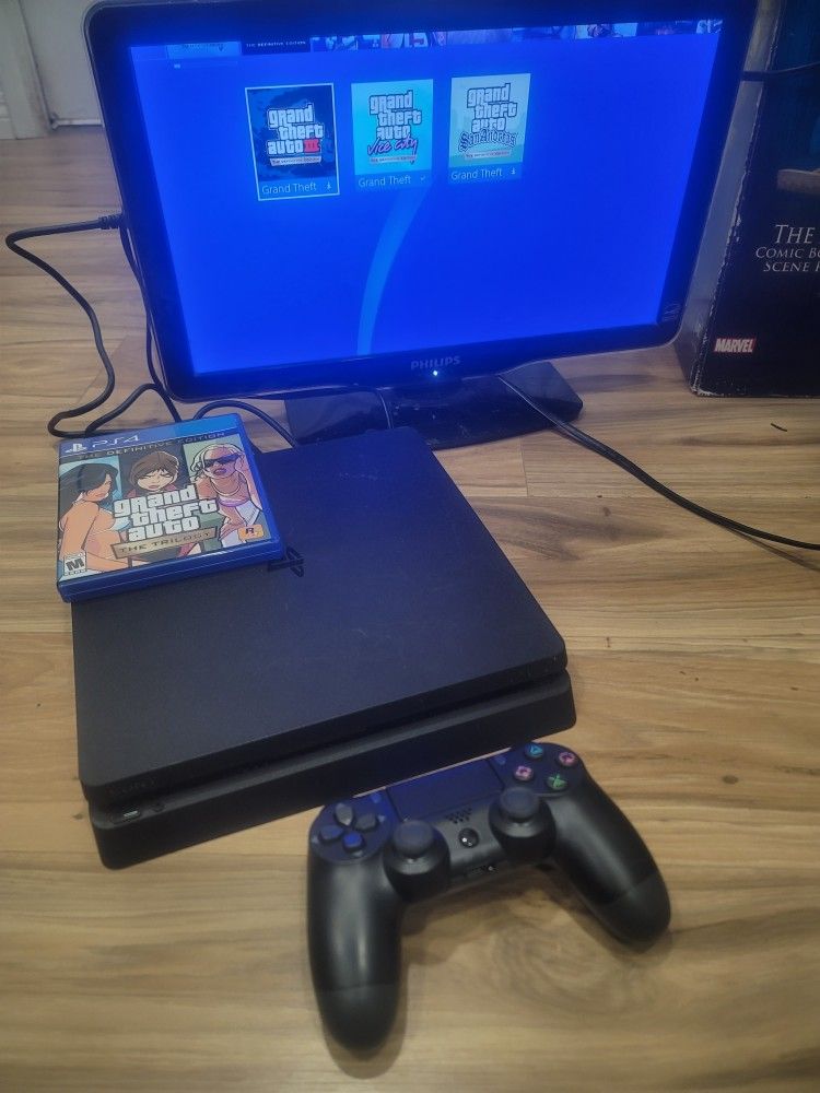 PLAYSTATION 4 SLIM WITH GTA TRILOGY 100% 