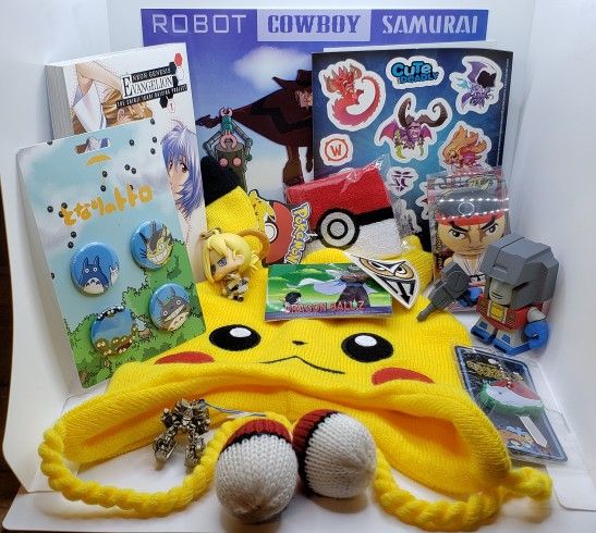 Anime item lot ... Pikachu Beanie (new), Totoro, Street fighter, Transformers, Pokemon,  Dragon Ball, and more 