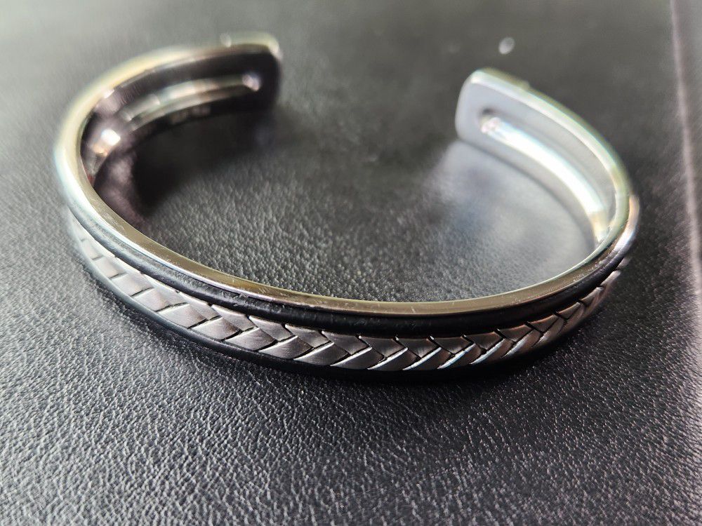 Effy .925 Sterling Silver Mens Woven Cuff Bracelet 