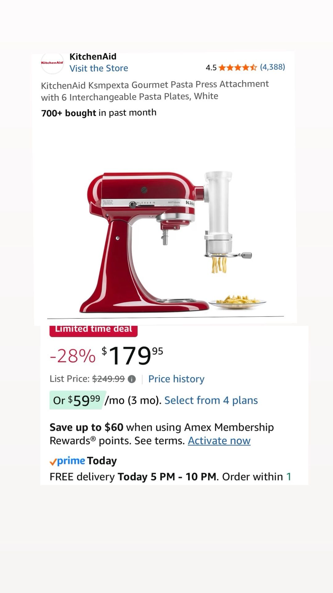 KitchenAid Gourmet Pasta Press Attachment with 6 Interchangeable Pasta Plates, White,All Products : American Fashion Style Bags On Sale
