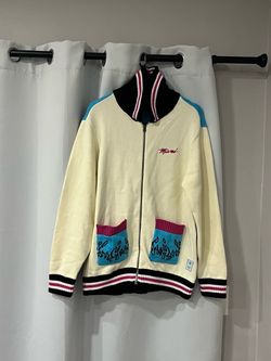 Miami Heat Court Culture Feel The Heat Vice Nights Knit Full Zip Sweater Men's L
