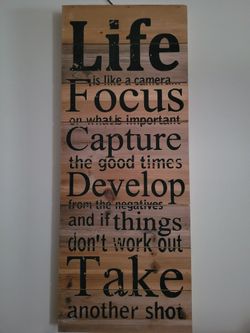 Wooden Life Sign