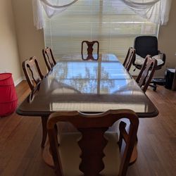 Wood Dining Table With 6 Chairs