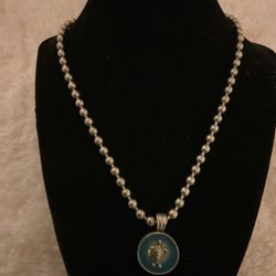 Silver Chain With Turtle Pendant 